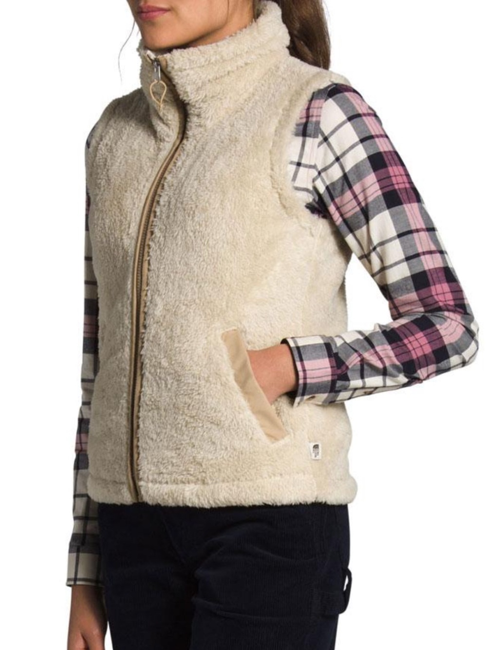 The North Face Sherpa Zip Vest - Bleached Sand/Hawthorne Khaki